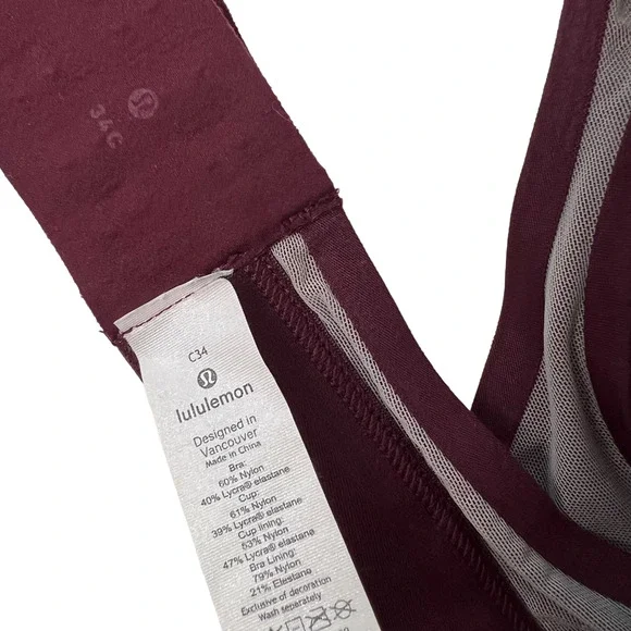 Lululemon Awake to Lace Bra Garnet / Barely Beige 34C - Picture 7 of 9
